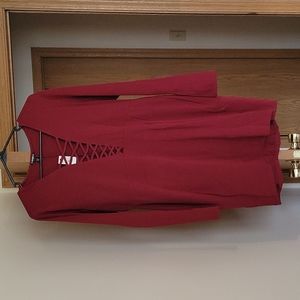 Dark Red long sleeve Express Dress
